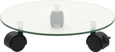 Produktbild von vidaXL Pflanzenständer mit Rollen 2 Stück Hartglas 28 cm Rund