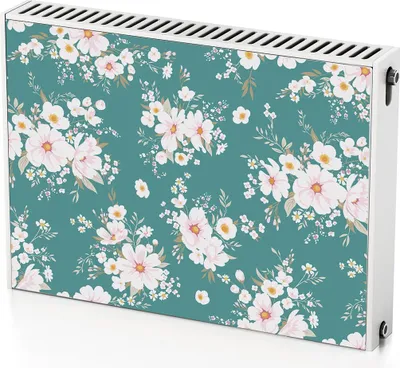 Produktbild von Zusammenstellung Blumen – Magnetische Heizkörperabdeckung – 80x60 cm – Magnet Heizkörperabdeckung – 3D Würfel – Heizkörperverkleidung – Magnetische Wandverkleidung – Wetterfest