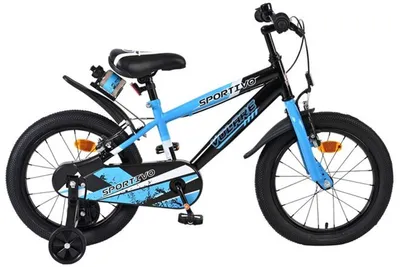 Produktbild von Volare Sportivo Kinderfahrrad - Jungen - 16 Zoll - Blau Schwarz - Zwei Handbremsen