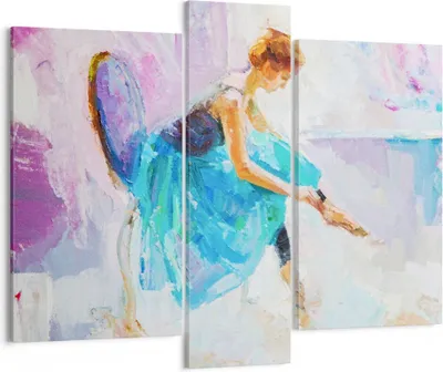 Produktbild von Bild auf Leinwand - Leinwandbild - Balletttänzer tanzen - 95x80cm - Wand Bild - Wanddeko - Leinwanddruck - Bilder - Kunstdruck - Wanddekoration - Leinwand bilder - Wandkunst - CB95x80-3766