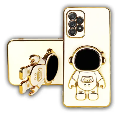 Produktbild von 3D ASTRONAUT TPU Hülle Weiss Gold für Samsung Galaxy A52 A52S 5G Handyhülle Case Cover