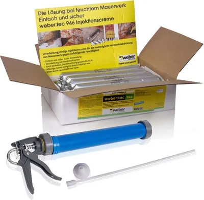 Produktbild von Weber.Tec 946 Injektionscreme 12x600ml Horizontalsperre + Handdruckspritze