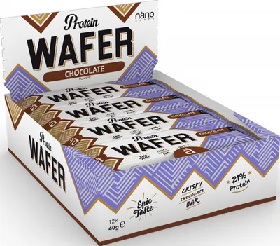 Produktbild von NanoSupps Protein Wafer (12x40g) Chocolate - Riegel - Protein-Riegel