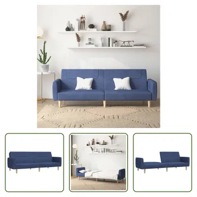 Produktbild von The Living Store Schlafsofa 2-Sitzer Blau Stoff
