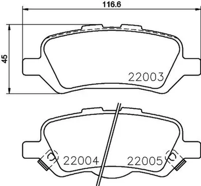 Produktbild von HELLA Bremsbeläge Satz Hinten Bremsklötze für TOYOTA Venza (V1) 8DB 355 023-051