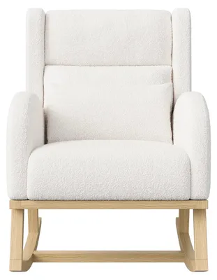 Obrázek produktu pro Houpací křeslo - Pohodlné křeslo - Křeslo do obývacího pokoje - Potah - Ergonomický design - S bederní opěrkou