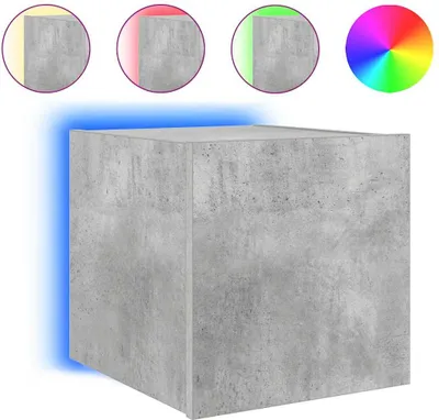 Produktbild von vidaXL TV-Wandschrank mit LED-Leuchten Betongrau 30,5x35x30 cm