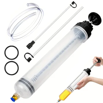Productafbeelding van Olieafzuigpomp - 500 ml - 2 slangen - Handpomp voor olieverversing