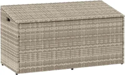 Produktbild von Garten-Auflagenbox Hellgrau 110x50x58 cm Poly Rattan