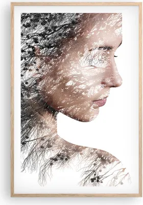Produktbild von Gerahmtes Poster - Rahmen in heller Eiche - Frau doppelt Belichtung - 61x91,5 cm - Wand Bild - Wanddeko - Wandbilder - Wandposter - Bilderrahmen - Bilder - Kunstdruck - Wandbild - P2NPA61x91-4338