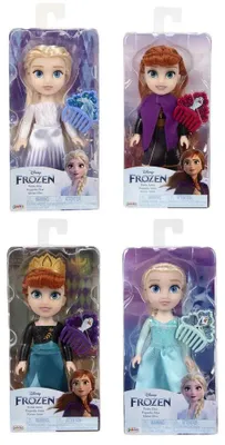 Produktbild von Jakks Pacific Disney Die Eiskönigin – Völlig Unverfroren Puppen + Kamm 5 Stück Zufälliger Versand Sortiert 15cm Blau  Kinder Blau One Size