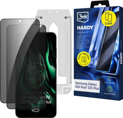 Immagine prodotto di 2 vetri temperati per la privacy 3mk Privzone 9H per Samsung Galaxy S24+/S25+