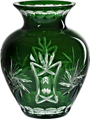 Produktbild von Vase Schleuderstern 27 cm, grün aus Bleikristall