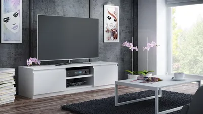 Produktbild von Modernes TV Lowboard Malwa mit Türen und Ablagefach