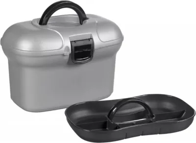 Produktbild von Curver Nähkasten Aufbewahrungsbox silber mit Einsatz - 18 Liter - Kunststoff