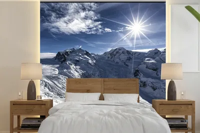 Produktbild von MuchoWow® Fototapete für Wohnzimmer oder Schlafzimmer Wandtapete Vinyl Motivtapete Blick vom Gornergrat in den Schweizer Alpen auf den Aletschgletscher - 350x350 cm - Schlafzimmertapete