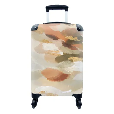 Produktbild von MuchoWow® Koffer Handgepäck Trolley Rollkoffer Kleine Reisekoffer mit 4 Rollen - Acrylfarbe - Gold - Rot - Cabin Size < 55x40x23 cm & 55x40x20 cm - Fotokoffer - Kabinenkoffer - Boardgepäck - Reise-Box - Reisekoffer - Reisegepäck - Koffer mit Bild - Trolley für Kinder
