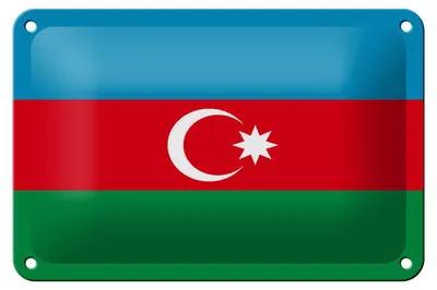Produktbild von Blechschild Flagge Aserbaidschan 18x12cm Flag of Azerbaijan