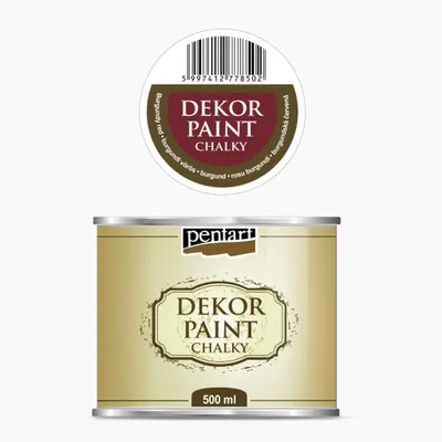 Obrázek produktu pro PENTART Dekorační barva křídová, 500 ml, vínově červená
