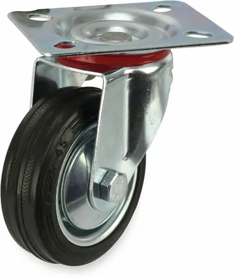 Produktbild von Vollgummi Lenkrolle mit Kugellager 75 mm