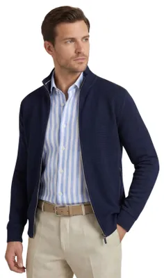 Produktbild von Baileys Strickjacke aus Baumwolle, dunkelblau