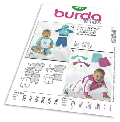 Obrázek produktu pro Střih Burda 9748 - Mikinka, tričko, tepláčky a šortky