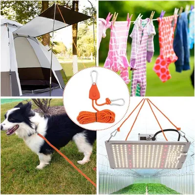 Produktbild von Verstellbare reflektierende Abspannleinen mit Haken und Spannvorrichtung für Outdoor-Aktivitäten