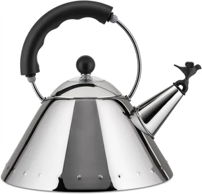 Obrázok produktu pre Alessi 9093 B Wasserkessel mit Griff Edelstahl vogelförmige Flöte aus PA