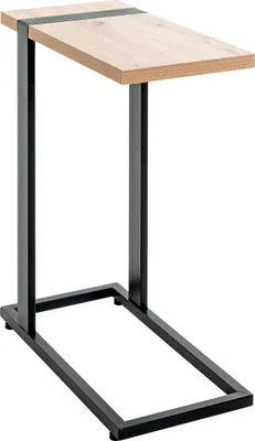 Produktbild von HAKU Beistelltisch Eiche hell, schwarz  - Metall, Spanplatte, B/H/T: 24x64x49 cm