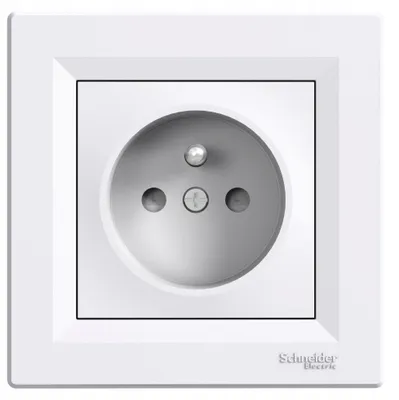Produktbild von Einzelsteckdose mit Erdung weiß Asfora EPH2800221 Schneider
