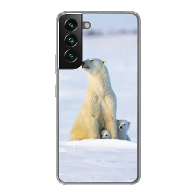 Produktbild von MuchoWow® Handyhülle Schutzhülle Hülle für Samsung Galaxy S22 Eisbär - Schnee - Jungtiere Silikon Softcase Handy Hülle - Mobiltelefonhülle