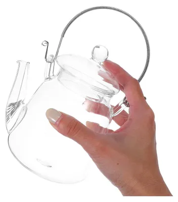 Produktbild von Hitzebeständiger Teekessel aus Glas mit Griff 500 ml für Induktionsherde – Tragbare Teekanne für Zuhause und Büro