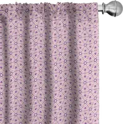 Produktbild von ABAKUHAUS Geometrisch Vorhänge, Gardinen, Kontinuierliche Zusammenfassung Muster mit Kreisen und Hexagone, 2 Stück 75 x 245 cm, Violet Pale Pink