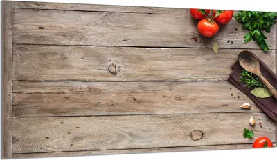 Obrázek produktu pro Krycí deska varné desky 90x52 Skleněný kryt varné desky splashback skleněná deska dekorativní prkénko na krájení, dřevo rajčata