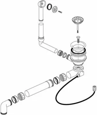 Produktbild von Blanco Ablaufgarnitur 1 x 3,5'' Sieb mit Bowdenzug Überlauf rund