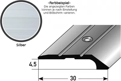 Produktbild von Abschlussprofil / Abschlussleiste "Maryville", 4,5 mm Einfasshöhe, Aluminium eloxiert, gebohrt-silber-1000-gebohrt