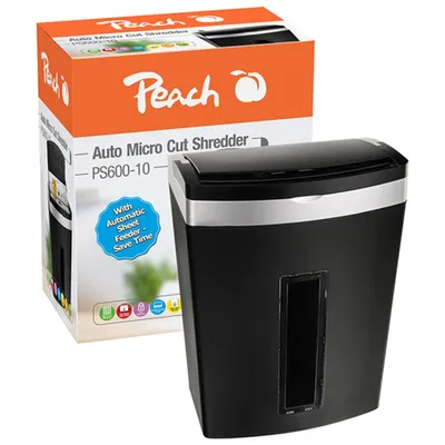 Immagine prodotto di Peach Aktenvernichter Auto Mikro Cut  PS600-10 20L schwarz