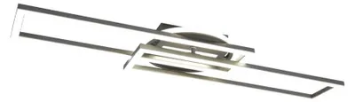 Image de Plafonnier LED TWISTER 30 W, de 2 700 à 6 000 K, 4 500 lm, métal blanc argenté, dimensions : 8,5 x 90,5 x 24,5 cm, IP20, RL