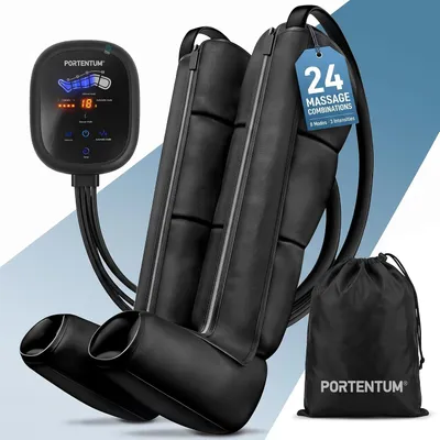 Productafbeelding van Hometherapie met stekker - Beenmassageapparaat met 8 standen en 3 intensiteiten - Afstandsbediening met LCD-scherm - Inclusief stroomadapter