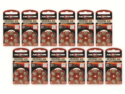 Produktbild von ANSMANN Hörgeräte-Batterie, HEARING AID, PR41, Größe 312, 72er Set