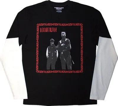Image de Twenty One Pilots - T-shirt "Run Frame" pour homme/femme unie, en couches, manches longues RO15217 (XL) (Noir/Blanc)