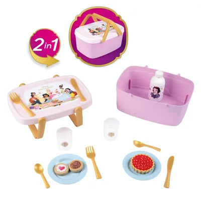 Obrázek produktu pro Smoby Disney Princezna Piknikový koš - Hrací sada s nádobím a potravinami, 14 doplňků, pro děti od 3 let