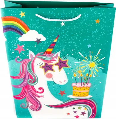 Produktbild von Geschenktüte Einhorn Motiv 31x42cm - Magische Papiertragetasche für Mädchen & Kinder