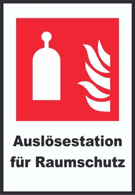 Produktbild von Auslösestation für Raumschutz Schild A5 (148x210mm)