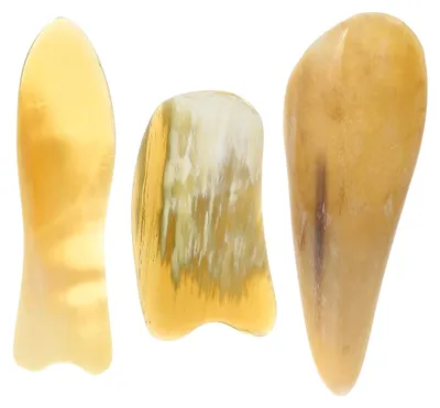 Produktbild von 3 Stück Ochsenhorn Massage Schabestäbe für Gesicht und Körper