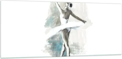 Produktbild von Bilder auf glas - Einteilig - Ballerina Tanz Frau - 100x40cm - Glasbilder - Wandbilder - Bilder - zum Aufhängen bereit - Wanddekoration aus Glas - Glas Bilder - Wandbild auf Glas - GAB100x40-4953
