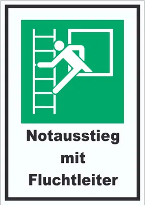 Produktbild von Notausstieg mit Fluchtleiter Aufkleber A0 (841x1189mm)