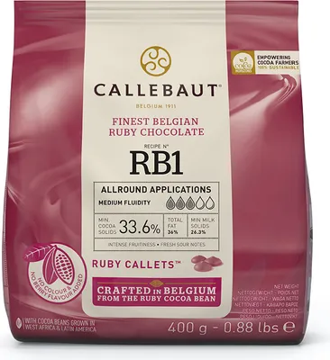 Produktbild von Callebaut Chocolate Ruby Callets - BR1 - 400 g feinste Schokolade aus der Ruby Kakao Bohne