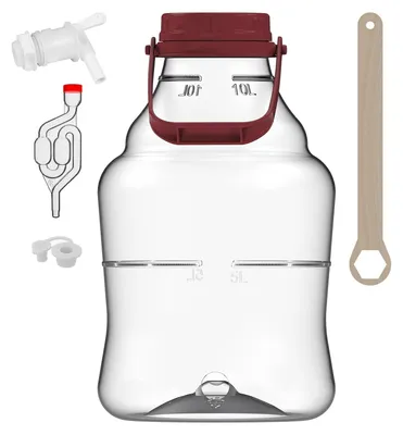 Produktbild von 10 L Gärballon+ Hahn Weinballon Gärbehälter Flasche Weithalsballon