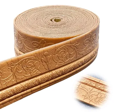 Zdjęcie produktu dla Elzusha - Samoprzylepna dekoracyjna listwa ścienna, pianka XPE, kolor miedziany, 10m x 10cm